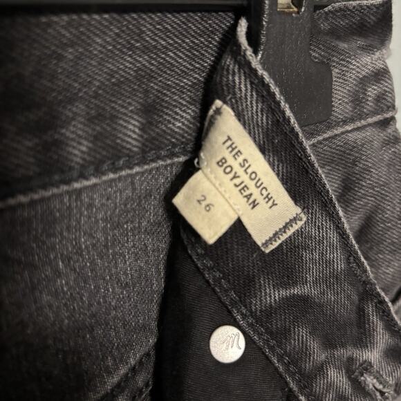 MADEWELL The Slougchy Boyjean Black Denim Jeans Pants Dark 26 - Picture 4 of 12